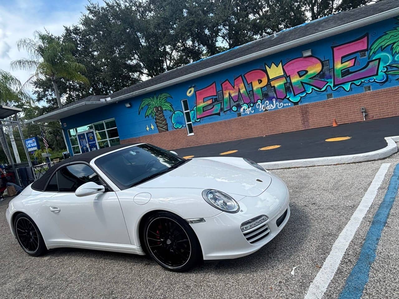 White Porsche at Empire Car Wash Melbourne
